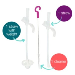 b.box Sippy Cup + Replacement Straw & Cleaner Combo Pack | Includes 2 Weighted Straw Sippy cups (1 Cobalt, 1 Apple) | Spill Proof, Leak Proof, BPA Free