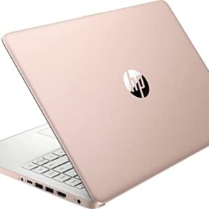 HP 14" Chromebook for Student and Business, HD Thin and Light Chromebook Laptop, Intel Celeron Processor N4120, 4GB RAM, 64GB eMMC, HDMI, Wi-Fi, Bluetooth, Chrome Os, Rose Gold, with 5ave Mousepad