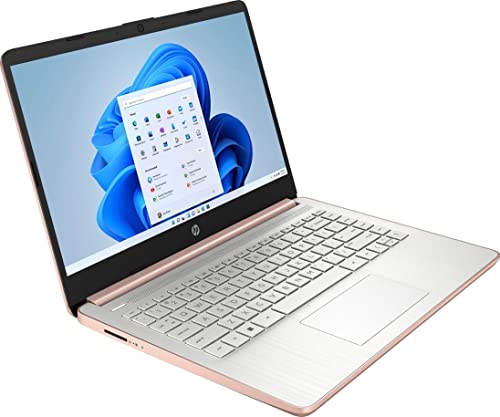 HP 14" Chromebook for Student and Business, HD Thin and Light Chromebook Laptop, Intel Celeron Processor N4120, 4GB RAM, 64GB eMMC, HDMI, Wi-Fi, Bluetooth, Chrome Os, Rose Gold, with 5ave Mousepad