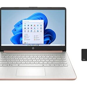 HP 14" Chromebook for Student and Business, HD Thin and Light Chromebook Laptop, Intel Celeron Processor N4120, 4GB RAM, 64GB eMMC, HDMI, Wi-Fi, Bluetooth, Chrome Os, Rose Gold, with 5ave Mousepad