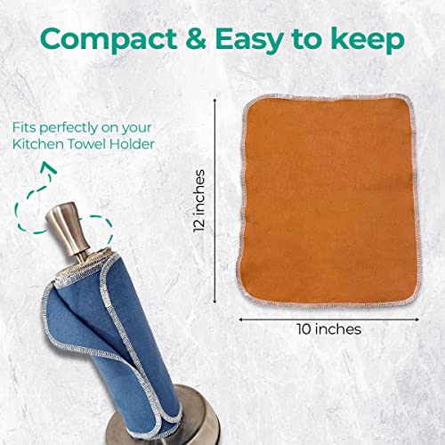 Value Pack of 48 Reusable Paper Towels - Paperless Paper Towels made with Super-Soft, Washable Paper Towel Set for Kitchen,