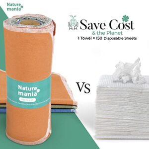 Value Pack of 48 Reusable Paper Towels - Paperless Paper Towels made with Super-Soft, Washable Paper Towel Set for Kitchen,