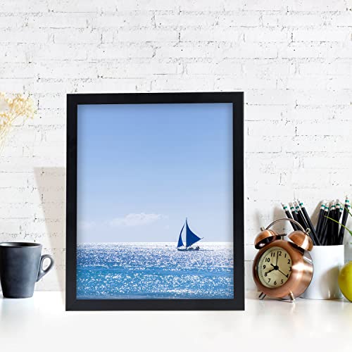 HUKONHEP 12x17 Black Picture Frames, Photos Frame with Plexiglass, Wall Gallery Photo Frames, Horizontal and Vertical for Wall Mounting, Home Office Decoration