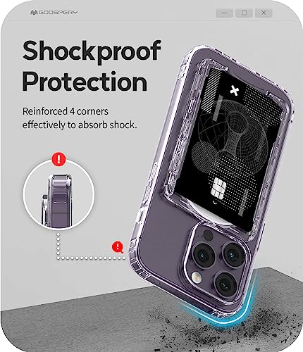 GOOSPERY Clear Bumper Case with Magsafe Magnetic Card Holder Compatible with iPhone 14 Pro, Shockproof Phone Cover with Reinforced Inner Corners, Clear