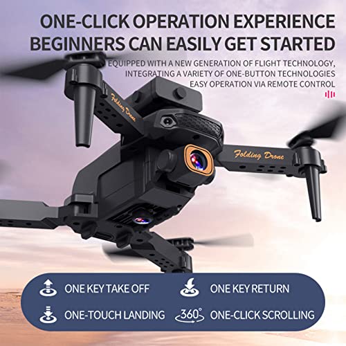 Drones with Camera for Adults, Mini Drone with Dual 1080p Hd WiFi FPV Camera Remote Control Toys with Altitude Hold, Headless Mode, One Key Start Speed Adjustment, Trajectory Flight #F