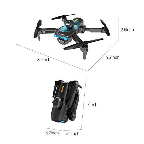 Tyranitar Mini Drone with 1080P Dual HD Camera, 2023 Upgradded RC Quadcopter FPV Camera Foldable Drone Toys Gift for Adults and Kids, One Key Start Speed Adjustment, 360° Altitude Hold Mode