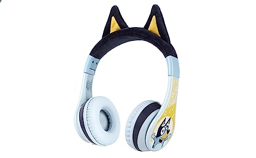 eKids Bluey Bluetooth Headphones for Kids, Wireless Headphones with Microphone Includes Aux Cord, Volume Reduced Kids Foldable Headphones for School, Home, or Travel