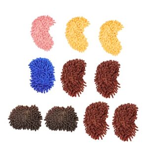 healeved 10pcs mop head cover floor mops cleaning mops household cleaner dust duster slippers mop cover lazy mop slippers foot cover for floor polishing mop slipper shoes cover dust mop