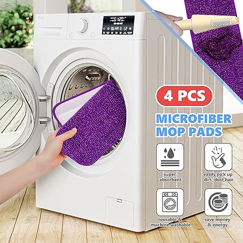 Spray Mops for Floor Cleaning Microfiber Floor Mop for Hardwood Floors Wet Dust Mop Flat Mop Floor Cleaner Mop with 4 Washable Pads 440 Ml Refillable Bottle for Wood Floor Tile Laminate Vinyl Kitchen