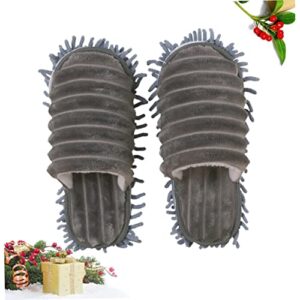 IWOWHERO 1 Pair Indoor Slippers Household Vacuum Cleaners Women'sandals Foot Mop Slippers Reusable Slipper Bathroom Mop Slippers Floor Leisure Shoes Small Mop Grey Miss Stripe Frey Mop