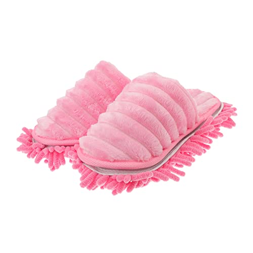 IWOWHERO 1 Pair Womens Duster Fuzzy Slippers for Women Household Vacuum Cleaners Detachable Mopping Shoes Floor Cleaning Slippers Mop Slipper Shoes Sandals Small Mop Sweeper Miss The Lazy