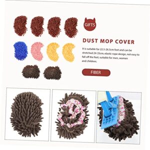 Household Cleaning Tools 10pcs Mop Head Cover Floor Mops Household Cleaner Cleaning Mops Reusable Mops for Floor Cleaning Mop Slipper Shoes Cover Sweeping Mop Tool Shoe Fiber