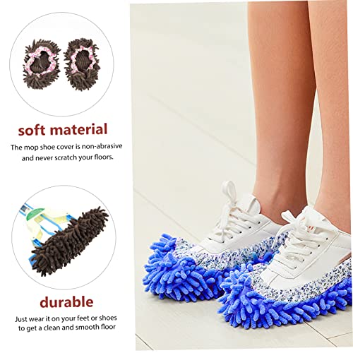 Household Cleaning Tools 10pcs Mop Head Cover Floor Mops Household Cleaner Cleaning Mops Reusable Mops for Floor Cleaning Mop Slipper Shoes Cover Sweeping Mop Tool Shoe Fiber