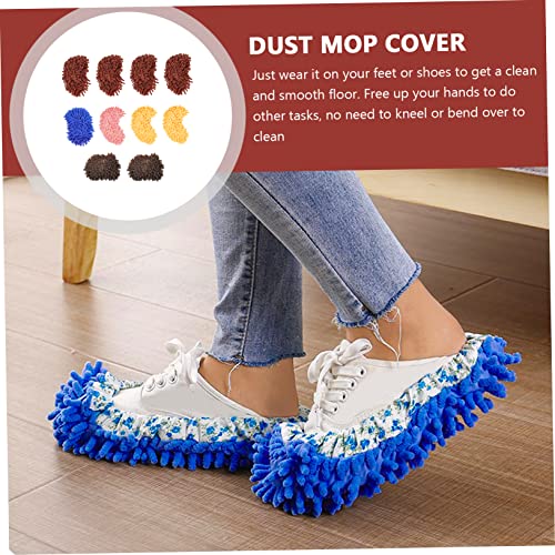 Household Cleaning Tools 10pcs Mop Head Cover Floor Mops Household Cleaner Cleaning Mops Reusable Mops for Floor Cleaning Mop Slipper Shoes Cover Sweeping Mop Tool Shoe Fiber