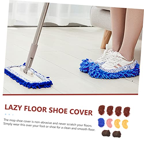 Household Cleaning Tools 10pcs Mop Head Cover Floor Mops Household Cleaner Cleaning Mops Reusable Mops for Floor Cleaning Mop Slipper Shoes Cover Sweeping Mop Tool Shoe Fiber