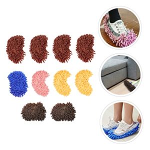 Household Cleaning Tools 10pcs Mop Head Cover Floor Mops Household Cleaner Cleaning Mops Reusable Mops for Floor Cleaning Mop Slipper Shoes Cover Sweeping Mop Tool Shoe Fiber