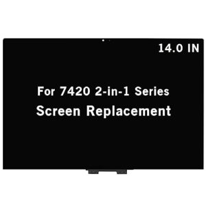 hoyrtde 14.0" screen replacement for dell inspiron 14 7420 2-in-1 p161g p161g001 fhd+ wuxga 1920x1200 ips lcd display touch screen digitizer assembly with touch control board (no bezel)