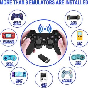 Retro Game Console, Nostalgia Stick Game,Retro Game Stick,Plug and Play Video Game Stick Built in 10000+ Games,4K HDMI Output,9 Classic Emulators, with Dual 2.4G Wireless Controllers(64G)