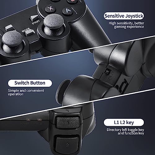 Retro Game Console, Nostalgia Stick Game,Retro Game Stick,Plug and Play Video Game Stick Built in 10000+ Games,4K HDMI Output,9 Classic Emulators, with Dual 2.4G Wireless Controllers(64G)