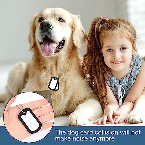 Dog Tag Silencer Black Military Silicone Dog Tag Silencer Silicone Rubber ID Tag Protector ID Tags to Reduce Noise and Protect Tag