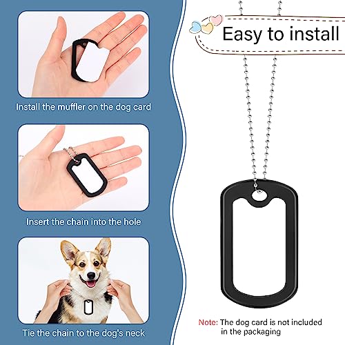 Dog Tag Silencer Black Military Silicone Dog Tag Silencer Silicone Rubber ID Tag Protector ID Tags to Reduce Noise and Protect Tag