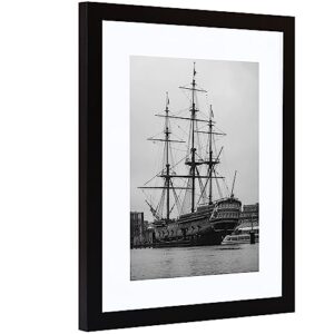 PEALSN 12x18 Picture Frame, Display Pictures 11 x 17 with Mat or 12 x 18 Without Mat for Wall Mounting Display, Photo Frames, Black.