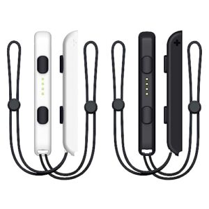 joycon wrist straps for switch, replacement for joy con strap 4 pack, adjustable switch joycon wrist strap(black and white)