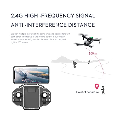 Hedgx Mini WiFi FPV Drone With 4K HD Dual Camera Altitude Hold Mode Foldable RC Drone Quadcopter Circle Fly, Route Fly, Altitude Hold, Headless Mode, Gift for Family