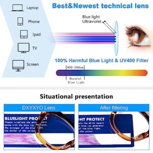 DXYXYO Blue Light Reading Glasses 1.5 for Women 3 Pack with Spring Hinge Oversized Square Computer Reader