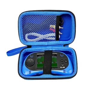 travel case for easegmer rs-8m rs-1 for higokids q4 kids handheld game portable video game player (blue)