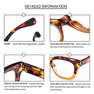 DXYXYO Blue Light Reading Glasses 1.5 for Women 3 Pack with Spring Hinge Oversized Square Computer Reader