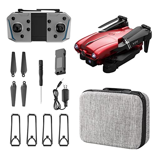 Foldable Drone, RC Drones Toy with 1080P HD FPV Camera 2.4GHz Quadcopter with Altitude Hold, Headless Mode, One Button Start Speed Adjustment, 4 Channels (Red)