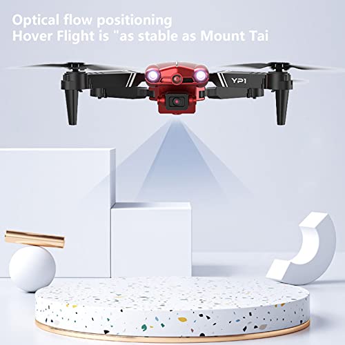 Foldable Drone, RC Drones Toy with 1080P HD FPV Camera 2.4GHz Quadcopter with Altitude Hold, Headless Mode, One Button Start Speed Adjustment, 4 Channels (Red)