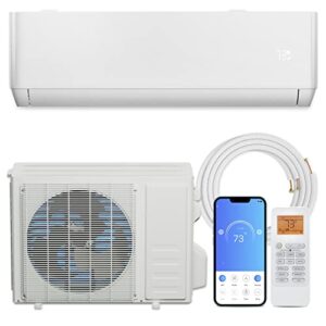 magshion 18,000 btu mini split air conditioner, wall mounted 208/230v ac with heat pump & washable filter & installation kits, 21.5 seer2 - cools rooms up to 1000 sq. ft