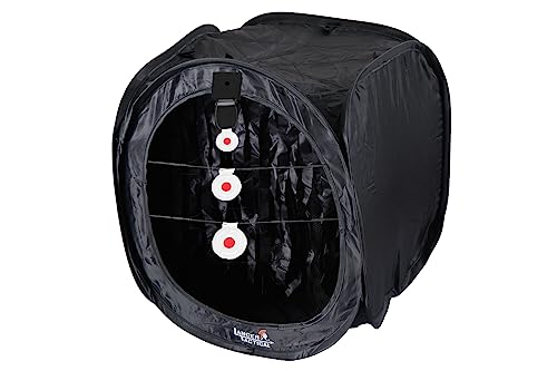 Lancer Tactical Portable Airsoft Target Tent-Black-Non Lethal BB Shooting Target (Black Large, Double Nylon Polyester w/ 3 Targets)