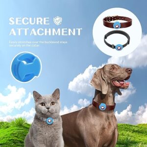 BOOOMU Airtag Dog Cat Collar Holder,Silicone Protecive Case for Air Tag,Practical for Cat and Dog Collar with a Width of 0.6-1.4Inches.(Blue)