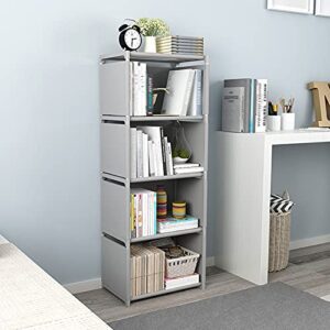 Jstcmadby Freestanding Bookshelf 4 Layers Open Bookshelf Assembled Fabric Bookshelf Storage Wall Shelf for Home Office Kitchen Storage