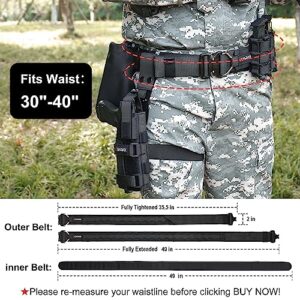 Quarax Tactical Battle Belt with Accessories - Molle Airsoft Belt Set with Holster and Mag Pouches, Utility Duty War Combat Belt for Military/Law Enforcement/Security/MilSim/Hunting/Shooting Range