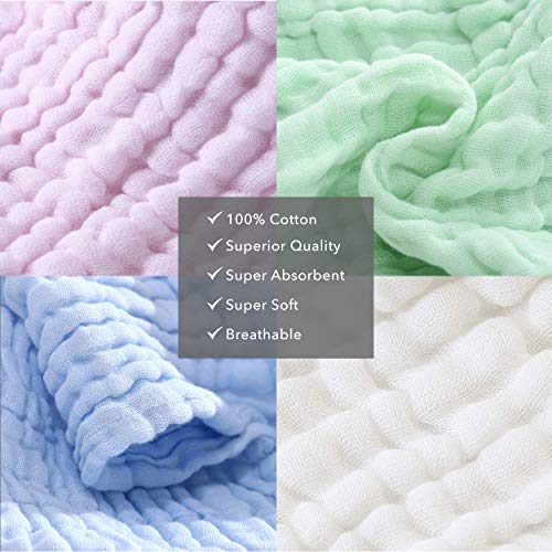 Muslin Cloths for Baby 5 Pack Burp Cloths Newborn Essentials 100% Cotton Organic Washable