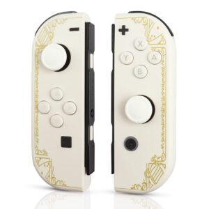 topad joypads for nintendo switch, l/r wireless joypad controller work with nintendo switch/lite,w/motion control/double vibration support wake-up,no nfc function(zelda tears of the kingdom white)