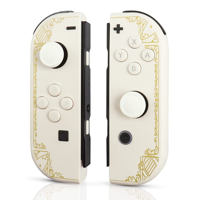 TOPAD Joypads for Nintendo Switch, L/R Wireless Joypad Controller Work with Nintendo Switch/LITE,W/Motion Control/Double Vibration Support Wake-up,No NFC function(Zelda Tears of the Kingdom White)