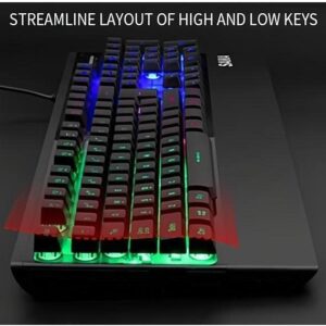 SAMA HJ9525 RGB Gaming Mechanical Keyboard and Mouse Set Wired 108 Keys Computer Keyboard and RGB Mouse Black