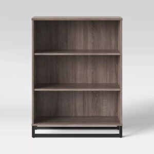 farmahar stylish and contemporary 3-shelf open bookshelf with metal frame for room décor and organization