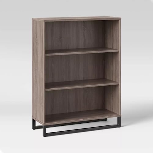 FARMAHAR Stylish and Contemporary 3-Shelf Open Bookshelf with Metal Frame for Room Décor and Organization