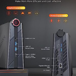 KAMRUI Intel Core i7-12650H Mini Gaming PC, 32GB DDR4 Dual Channel 512GB M.2 NVME SSD, Mini Tower PC Windows 11 Pro with 4K Triple Display, Type C, WiFi 6, BT 5.2, Mini Desktop Computer for Office