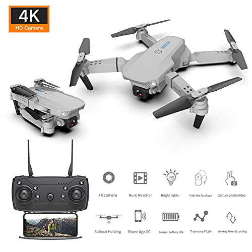 Remote Control Drones with Camera for Adults 4K & 1080P, Flying Toys with 3-level Flight Speed 4 Channel Fpv Mini Drones with Camera Rc Plane Helicopters Cool Stuff Gifts for Men (White)