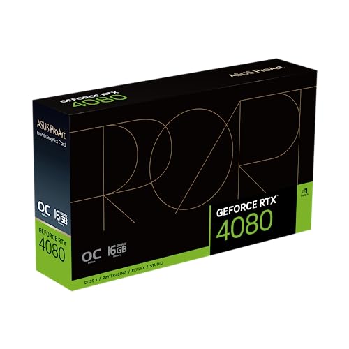 ASUS ProArt GeForce RTX™ 4080 16GB OC Edition GDDR6X Graphics Card (PCIe 4.0, 16GB GDDR6X, DLSS 3, HDMI 2.1a, DisplayPort 1.4a)