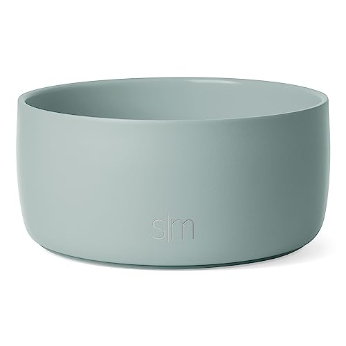 Simple Modern Ceramic Lined Stainless Steel Pet Water Bowl for Dogs & Cats | Insulated Stainless Steel Food Bowls | No Tip No Slip BPA Free | Bentley Collection | Medium (4 Cups) | Almond Birch