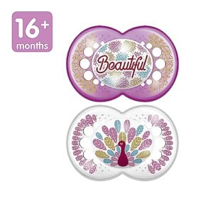 MAM Original, Nipple Shape Helps Promote Healthy Oral Development, 2 Pack, 16+ Months, Peacock