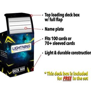 Lightning Card Collection Premium Bundle :100+ Cards inculdes 20 foil Cards | 4 Legendary Ultra Rare V, GX, or EX | LCC Box That is Compatible with Pokemon Cards